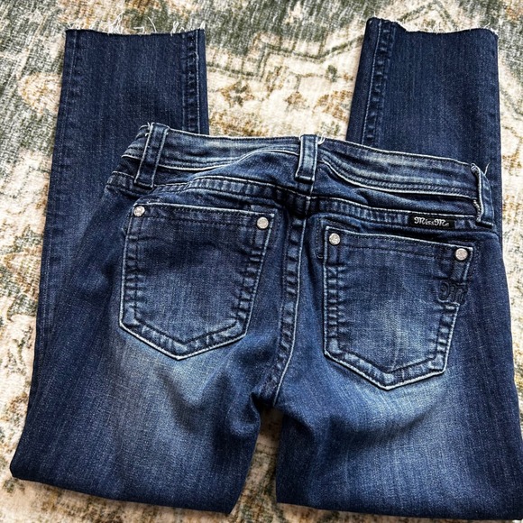 Miss me girls size 14 skinnies dark wash raw hem - Picture 4 of 8